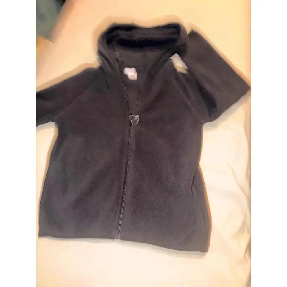 Girls 2 Pc Outfit Jacket And Wide Leg Joggers Black Size 10/12